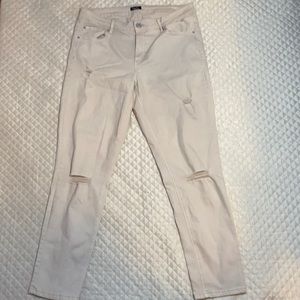 Juniors ankle/cropped Cream jeans